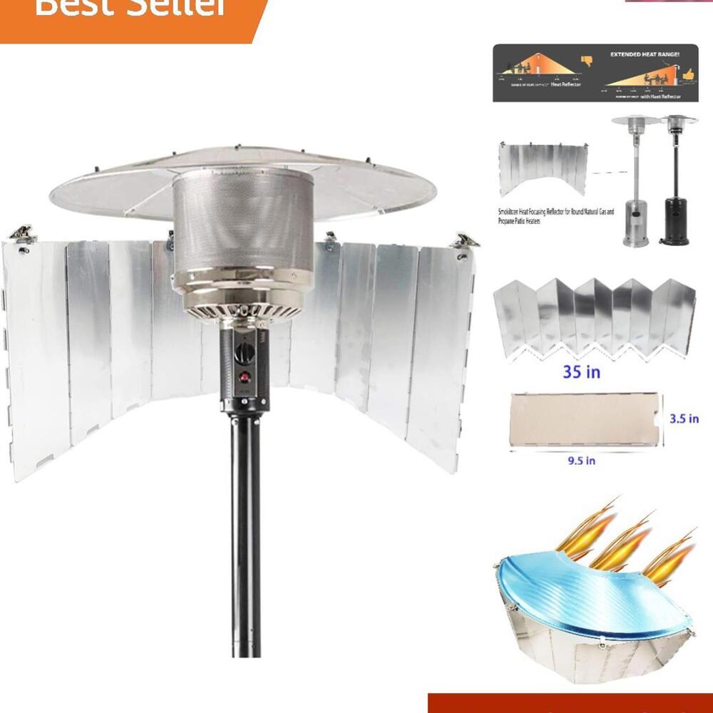 Lightweight Adjustable Reflector for Round Natural Gas and Propane Patio Heaters